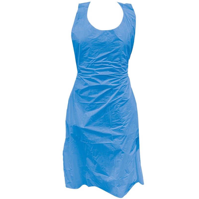 PSP Schort PE Blauw 20mu 125x80cm zak 100 st 1 / 2