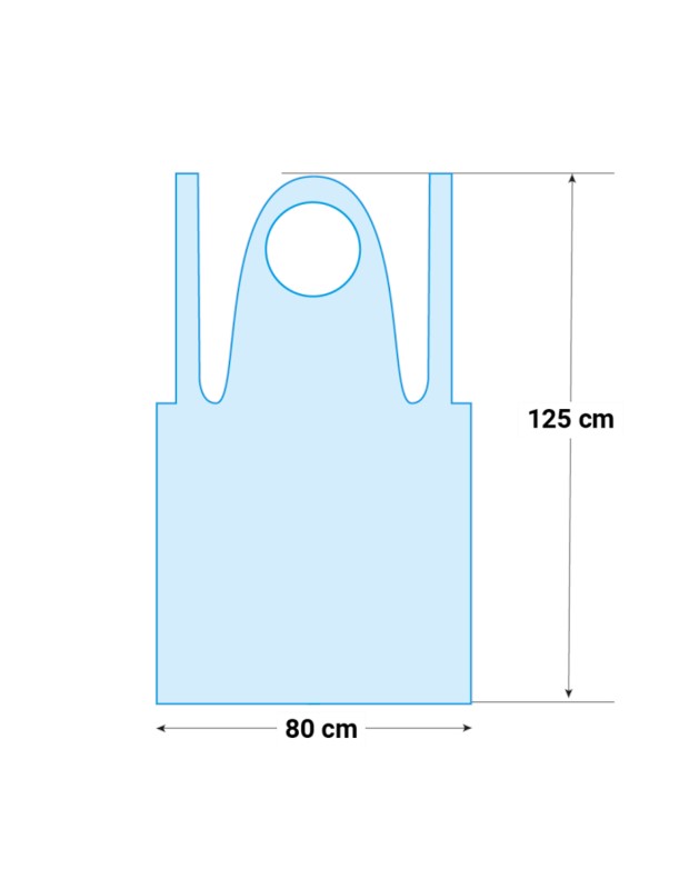 PSP Schort PE Blauw 20mu 125x80cm zak 100 st 2 / 2