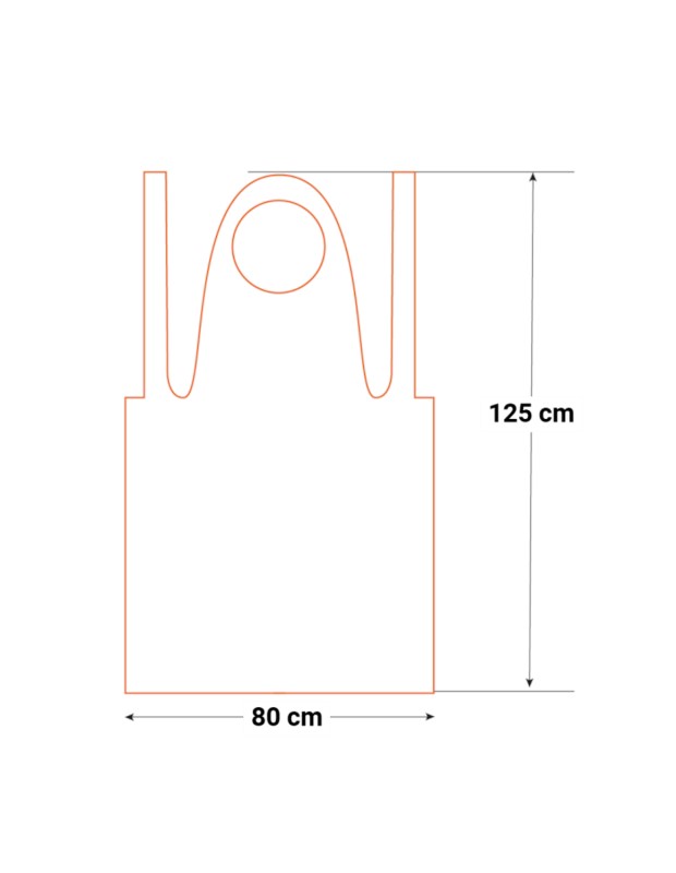 PSP Schort PE Wit 20mu 125x80cm blok 50st 2 / 2