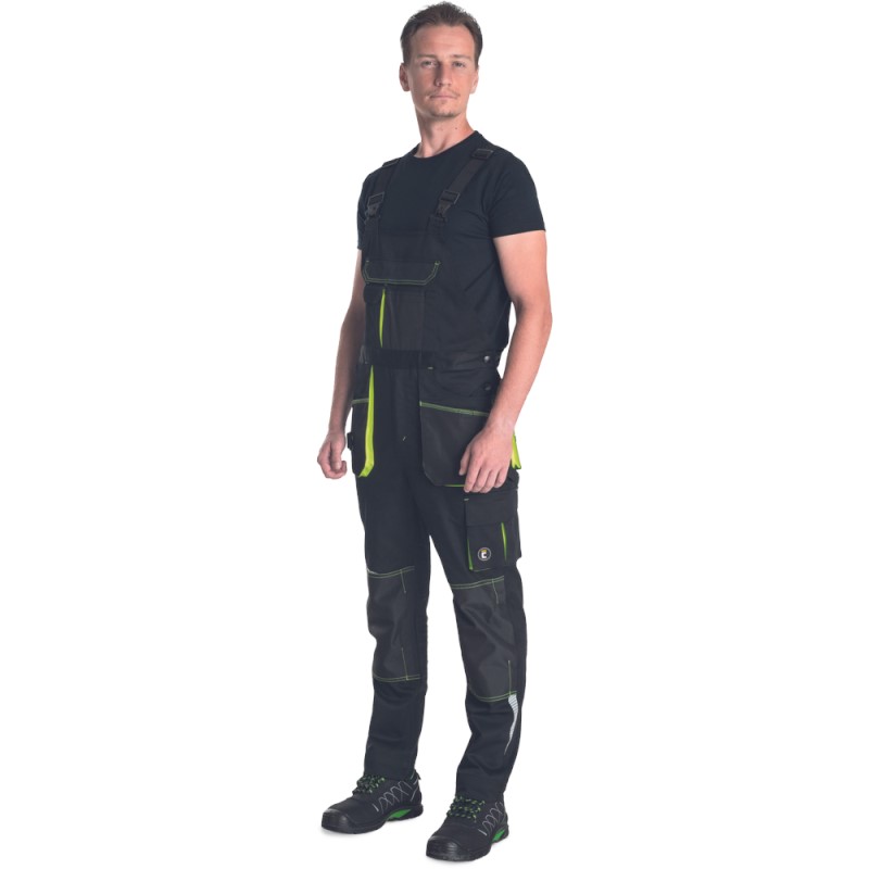 Cerva Emerton Amerikaanse Overall Stretch  03530059 Zwart/Geel 3 / 4