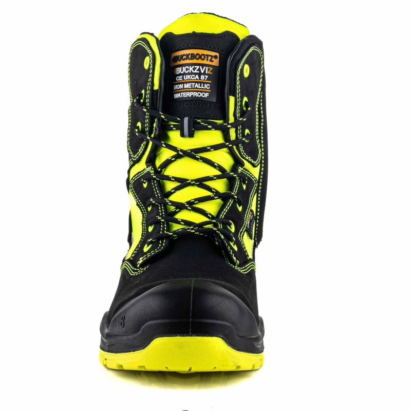 BuckBootz Schoen BVIZ1 Hoog S7S + KN Zwart/Geel 5 / 6