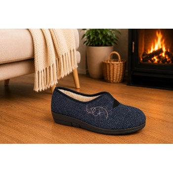 Fischer Dames Pantoffel 203528 Blauw 2 / 2