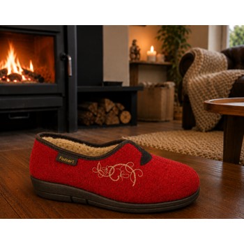 Fischer Dames Pantoffel 203528 Rood 2 / 2