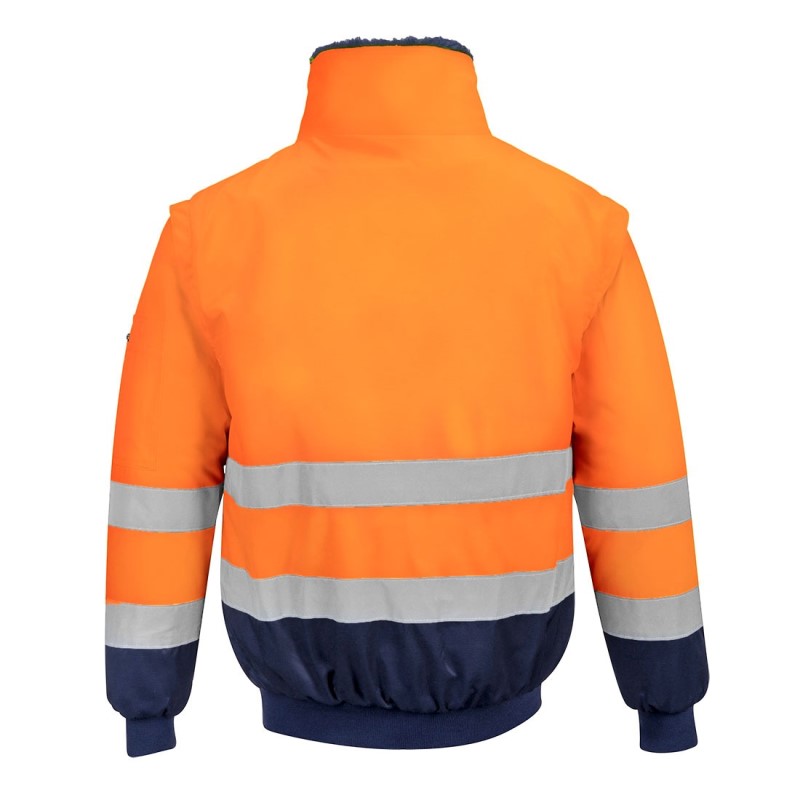 Portwest Hi-Vis 3 in 1 Contrast Pilot Jack PJ50 Oranje/Marine 2 / 2