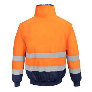Portwest Hi-Vis 3 in 1 Contrast Pilot Jack PJ50 Oranje/Marine 2 / 2