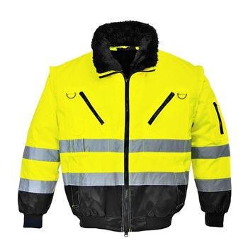 Portwest Hi-Vis 3 in 1 Contrast Pilot Jack PJ50 Geel/Zwart 1 / 2