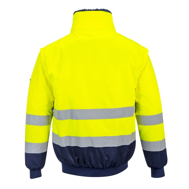 Portwest Hi-Vis 3 in 1 Contrast Pilot Jack PJ50 Geel/Marine 2 / 2