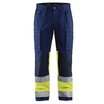 Blaklader High Vis Werkbroek met Stretch 15511811 Marine/High Vis Geel 1 / 4