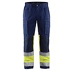 Blaklader High Vis Werkbroek met Stretch 15511811 Marine/High Vis Geel 1 / 4