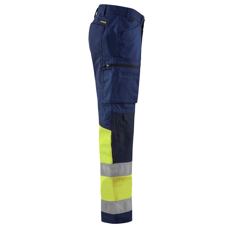 Blaklader High Vis Werkbroek met Stretch 15511811 Marine/High Vis Geel 4 / 4