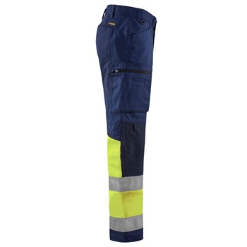 Blaklader High Vis Werkbroek met Stretch 15511811 Marine/High Vis Geel 4 / 4