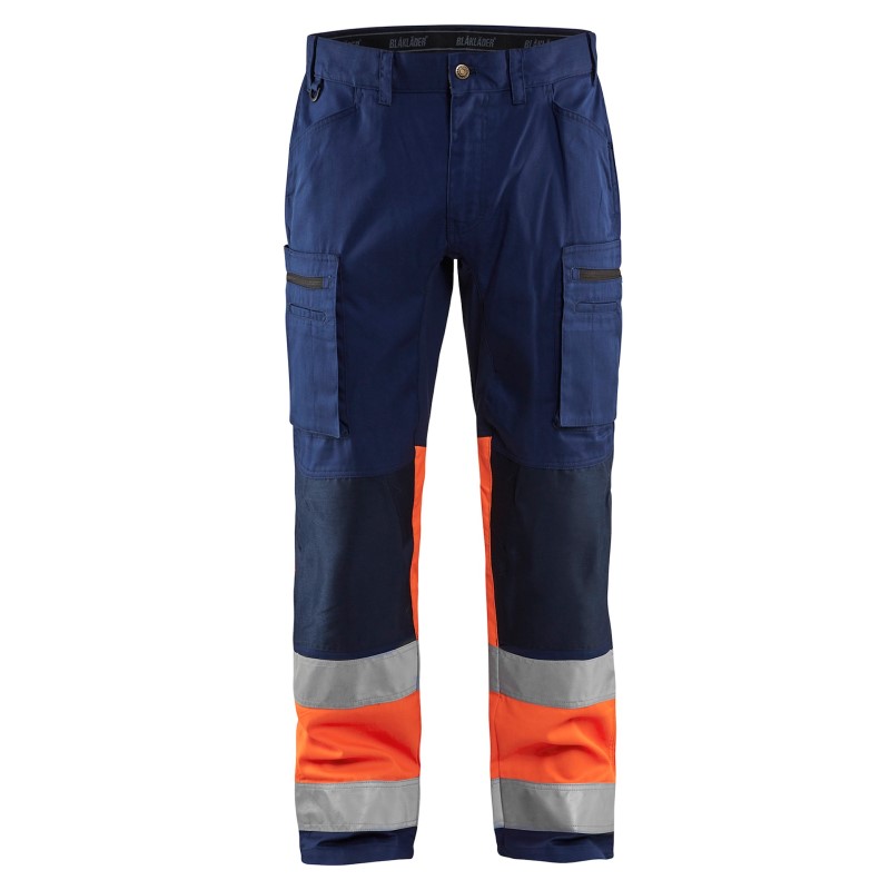 Blaklader High Vis Werkbroek met Stretch 15511811 Marineblauw/Oranje 1 / 5