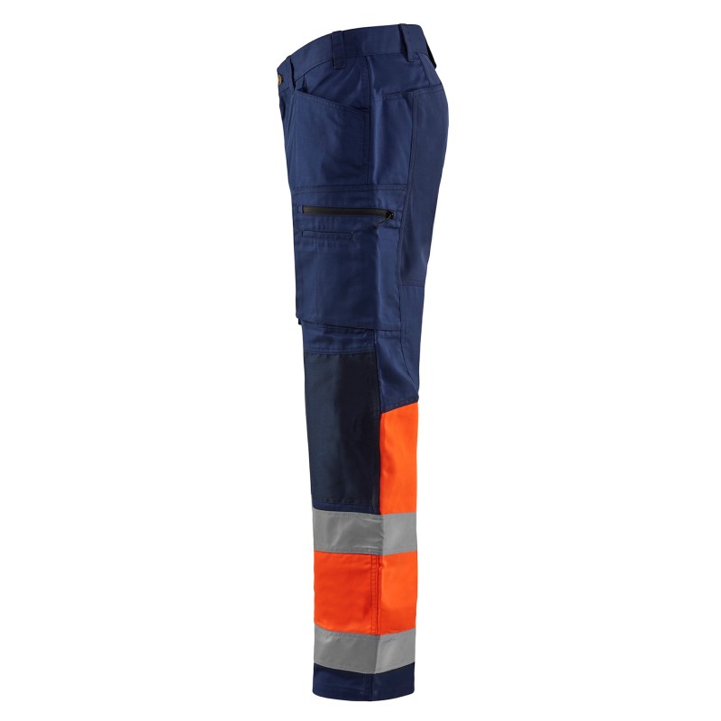 Blaklader High Vis Werkbroek met Stretch 15511811 Marineblauw/Oranje 3 / 5