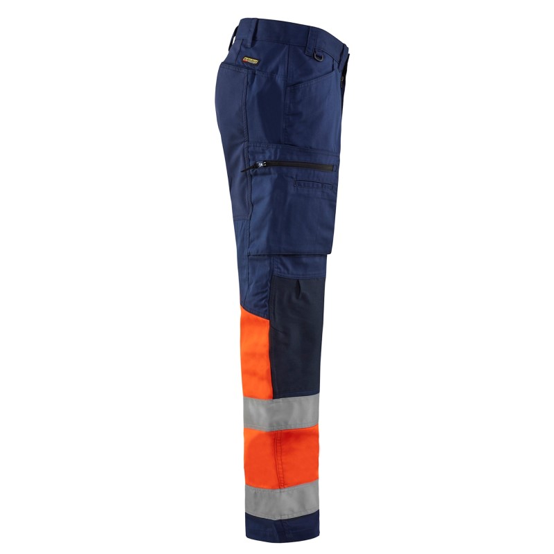 Blaklader High Vis Werkbroek met Stretch 15511811 Marineblauw/Oranje 4 / 5