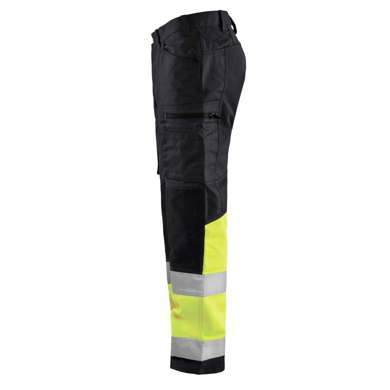 Blaklader High Vis Werkbroek met Stretch 15511811 Zwart/High Vis Geel 3 / 6
