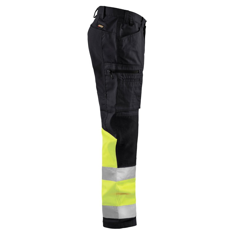 Blaklader High Vis Werkbroek met Stretch 15511811 Zwart/High Vis Geel 4 / 6