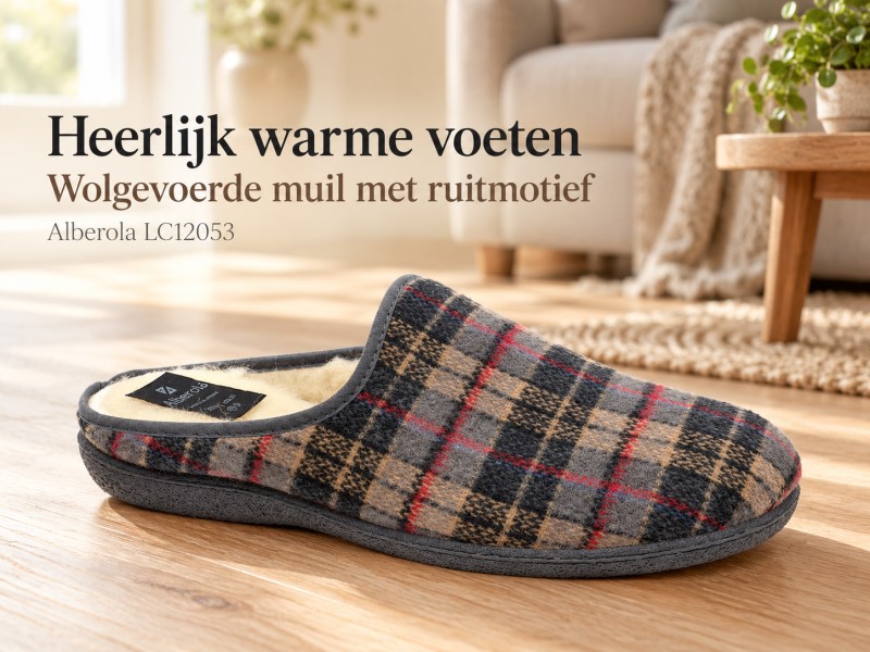 Alberola Muil Wol Gevoerd Zwart LC12053 (grote maten) 2 / 4