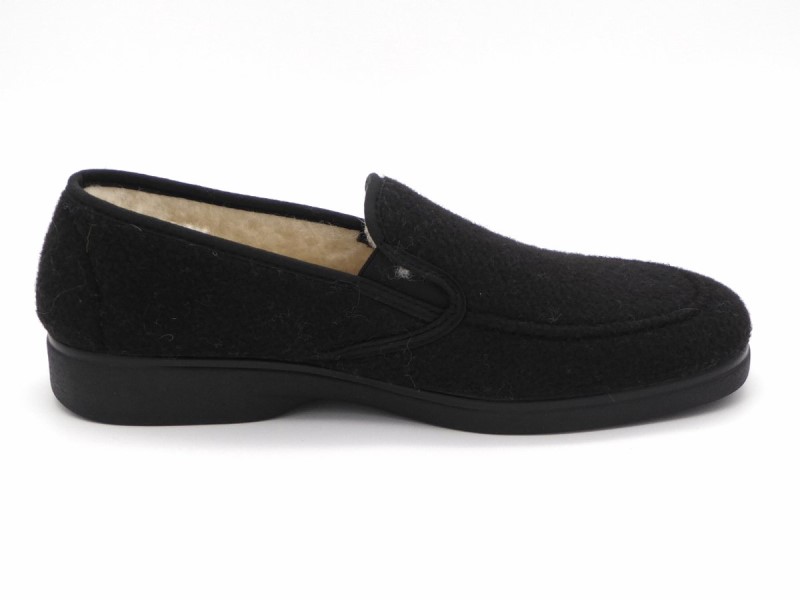 Alberola Pantoffel Wol Gevoerd Zwart T31330 2 / 4