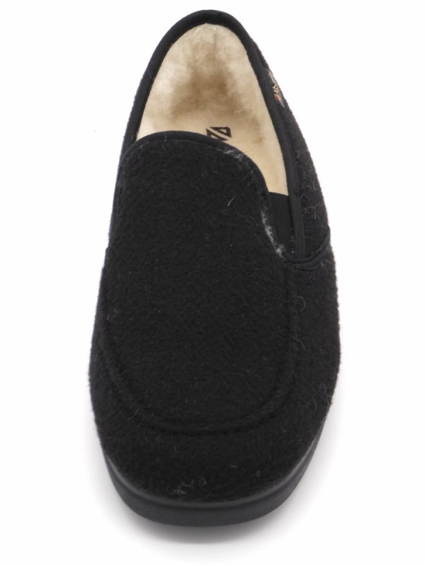 Alberola Pantoffel Wol Gevoerd Zwart T31330 3 / 4