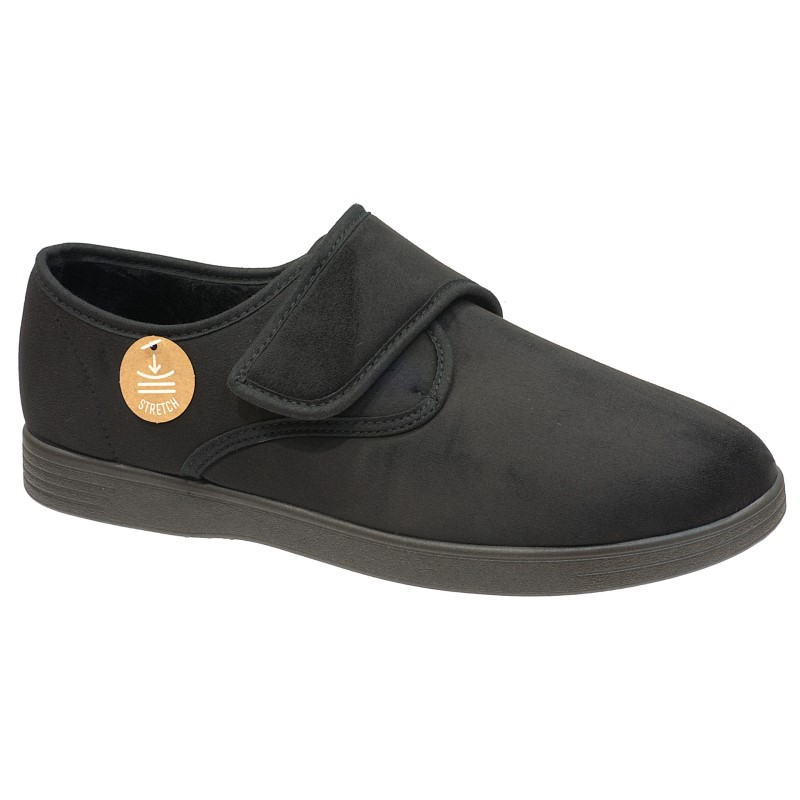 Neles Pantoffel Stretch Klitband Zwart 5500-1 1 / 3