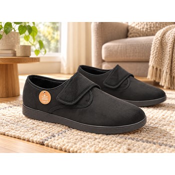 Neles Pantoffel Stretch Klitband Zwart 5500-1 2 / 3