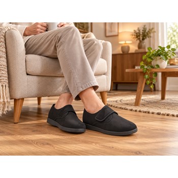 Neles Pantoffel Stretch Klitband Zwart 5500-1 3 / 3