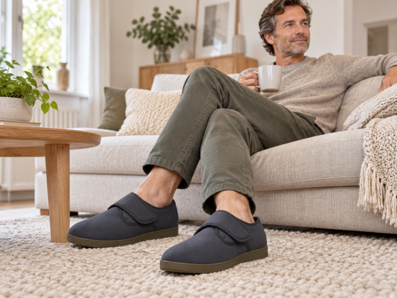 Neles Pantoffel Stretch Klitband Blauw 5500-3 3 / 3